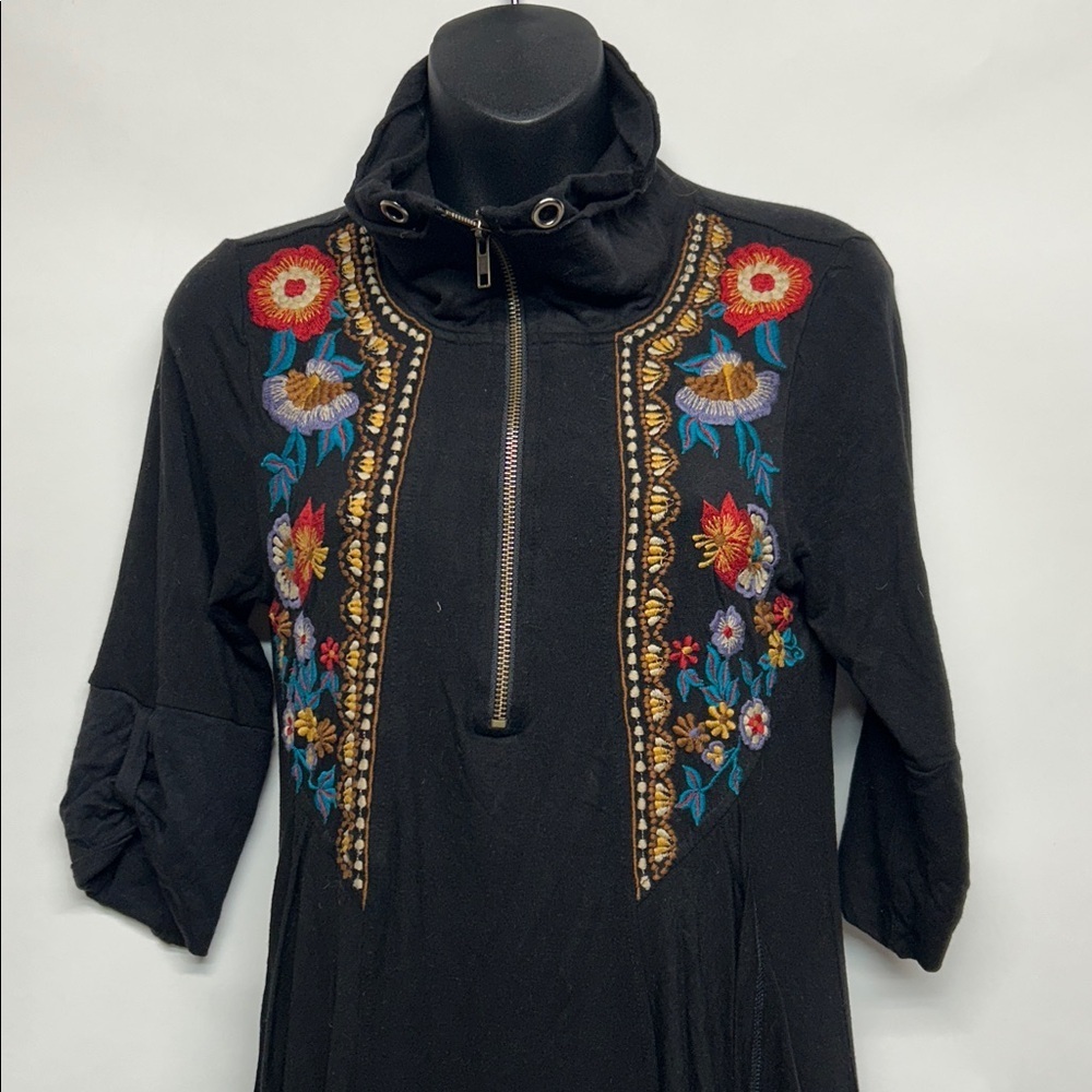 Embroidered Black Dress by caite size small